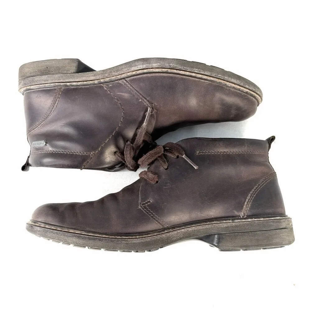 ECCO Turn GTX Men's Size US 8 EU 42 Gore-Tex Chukka Boots Brown Leather